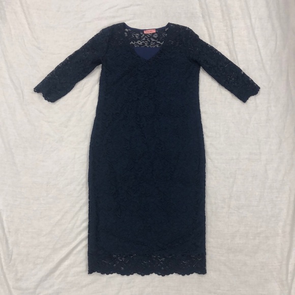 HELLO MIZ Women's Maternity Floral Lace Knee Length Bodycon Dress/ Size: Small - Picture 3 of 10